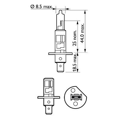 SET 2 BECURI FAR H1 55W 12V VISION PLUS PHILIPS 7879 foto