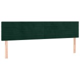 Cumpara ieftin Tablii de pat, verde inchis, 200x5x78/88 cm, catifea