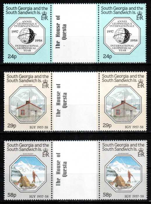 Georgia de Sud 1987, Mi #165-167**, Anul Geofizic Intl, MNH! Cota 19,50 &euro;!