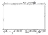 Radiator racire Mitsubishi Space Wagon, 10.1991-10.1998, motor 2.0, 98 kw; 2.4, 86/102 kw, benzina, cutie automata, cu/fara AC, 648x375x26 mm, alumin