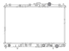 Radiator racire Mitsubishi Space Wagon, 10.1991-10.1998, motor 2.0, 98 kw; 2.4, 86/102 kw, benzina, cutie automata, cu/fara AC, 648x375x26 mm, alumin