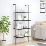 vidaXL Raft &icirc;nclinat cu 4 niveluri, negru, 64x35x152,5 cm