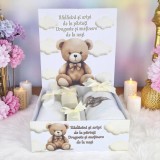 Cumpara ieftin Trusou Botez cu 8 Piese, Ursulet pe Norisori, Culoare Crem Natur - TB266