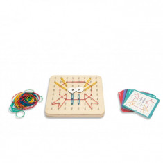 Joc educativ din lemn-Geoboard,+4 ani