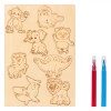 Decupaje Lemn, Animale, Set 8 Bucăți, Carioci Incluse, Multicolor, 20.9x14.7cm, Oem