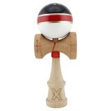 Jucarie de indemanare din lemn, Kendama X, Royal Spike Flippy, Super Sticky, 18 cm, Negru Rosu, Gold Alb