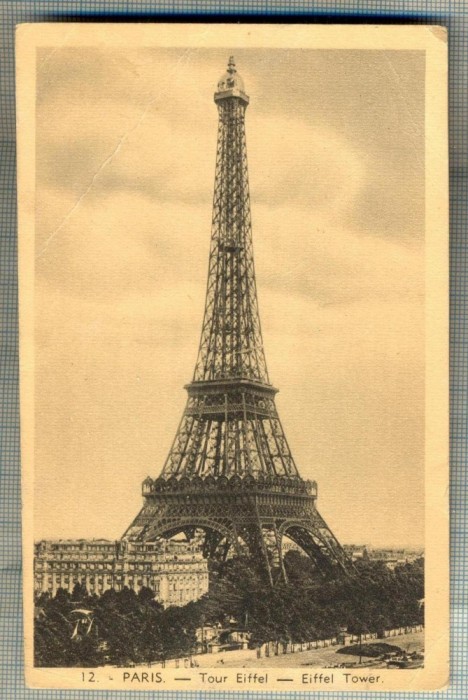 AD 370 C. P. VECHE -PARIS, TOUR EIFFEL-CIRC.1939-AVOCAT JOSEPH BOGDAN, BUCURESTI