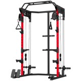 SPORTNOW Stație de antrenament Power Rack 900 kg Scripete dublu reglabil 19 niveluri Home gym complet pentru antrenament de forță Negru | Aosom Romani
