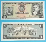Peru 100 Soles oro 1974 &#039;Unanue&#039; UNC serie: G110515638 p#102