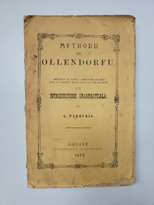 rar G. Pambukis, Methodu de Ollendorfu cu Introductiune Gramaticala, Galati 1872 foto
