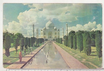 bnk cp India - Agra - Taj Mahal - circulata spre Romania 1963 foto
