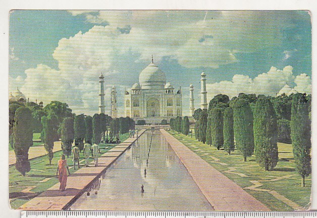 bnk cp India - Agra - Taj Mahal - circulata spre Romania 1963