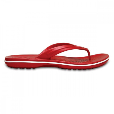 Slapi Crocs Crocband Flip Rosu - Pepper/White foto