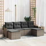 Set canapea 6 piese ratan gri vidaXL