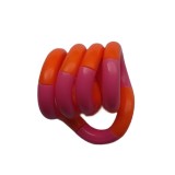 Jucarie senzoriala antistres, flippy, fidget twist, cu miscari infinite de decompresie, 2 culori, portocaliu/roz, + 3 ani