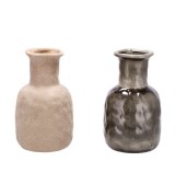 Cumpara ieftin Set 2 vaze flori ceramica bej gri 13,5 x 22 cm