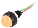 Lampă LED convex portocalie 24V 13mm