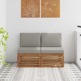 vidaXL 2 Bucată Canapea Medie pentru Exterior Lemn Solid de Acacia 900496