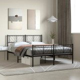 VidaXL Cadru pat metalic cu tăblie de cap/picioare, negru, 140x200 cm