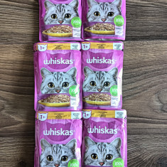 Whiskas hrana umeda pentru pisici adulte cu pui și pui cu vită