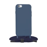 Husa cu snur compatibila apple iphone 6/ 6s prindere la gat regrabila, crossbody, albastru