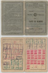 Romania, Confederatia Generala a Muncii, Carnet de membru, Bucuresti, 1946 foto