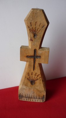 PRISTOLNIC, PECETAR VECHI DIN LEMN, PENTRU PRESCURI foto