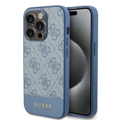 Husa originala Guess iPhone 15 Pro Max Hardcase 4G Stripe Collection, albastru. GUHCP15XG4GLBL foto