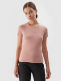 Tricou regular cu imprimeu pentru femei - roz pudrat, 4F Sportswear