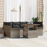 VidaXL Set de canapele pentru grădină 7 pcs Gri 100 x 55 x 73 cm