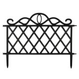 Gard Decorativ din Plastic, Set 3 buc, Negru, 47.5x36cm, CMCLASS