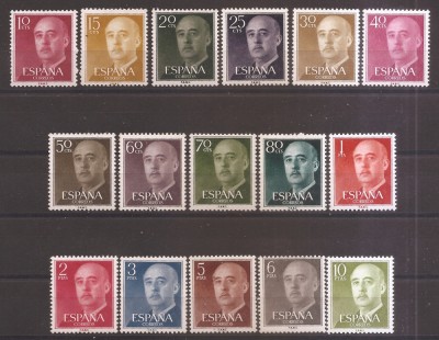 Spania 1955-1956 - Generalul Franco, 2 serii complete, 21 val., 4 poze, MNH foto