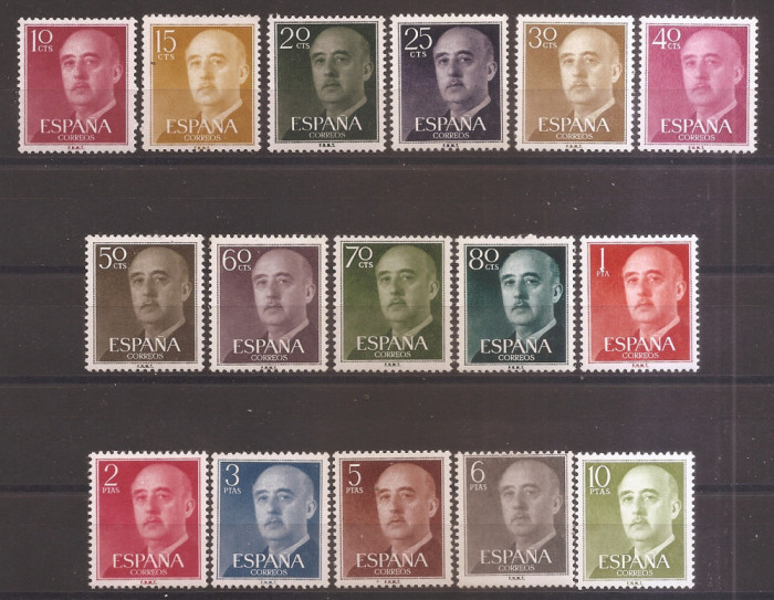 Spania 1955-1956 - Generalul Franco, 2 serii complete, 21 val., 4 poze, MNH