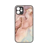 Husa BestCase&reg; Slim Glassy, Compatibila Cu Apple iPhone 12, Rose Marble, G 1253