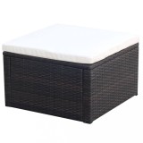 Taburet otoman din poliratan, 53 x 53 x 30 cm, negru GartenMobel Dekor, vidaXL