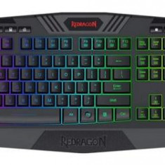 Tastatura gaming fara fir Redragon Harpe, iluminare RGB (Negru)