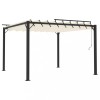Pavilion cu acoperis jaluzea, crem, 3x3 m, tesatura/aluminiu