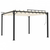Cumpara ieftin Pavilion cu acoperis jaluzea, crem, 3x3 m, tesatura/aluminiu