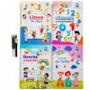 Set 4 Caiete Magice Kidscare in limba romana pentru caligrafie &ndash; Litere de Mana, Litere de Tipar, Cifre si Desen, 26x18.5 cm
