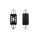 Set becuri auto cu LED CANBUS sofit compatibil C5W 1 SMD 36mm Alb 12/24V, destinat competitiilor auto sau off-road