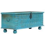 Cumpara ieftin Cufar de depozitare, lemn masiv de mango, albastru 100x40x41 cm