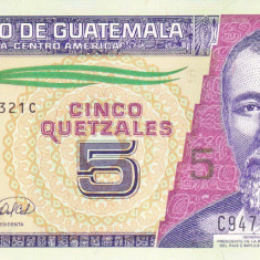 Bancnota Guatemala 5 Quetzales 2008 - P116 UNC