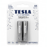 Set 2 baterii alcaline AA LR6 TESLA SILVER 1.5V