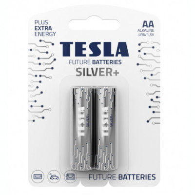 Set 2 baterii alcaline AA LR6 TESLA SILVER 1.5V foto