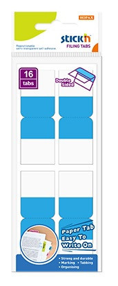 Film Index Autoadeziv Cu Tab Din Hartie, Dubla Fata, 25 X 72mm, 16 Buc/set, Stick&quot;n - Culori Asortat