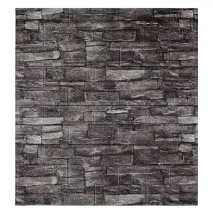 Tapet Autocolant Decorativ, Model Piatra, Dimensiuni 70x77cm, Culoare Gri Antracit, Material Spuma