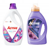 Detergent lichid pentru rufe albe+colorate Active, 6 litri, 120 spalari + Balsam de rufe Active Summer Touch, 1.5 litri, 60 spalari