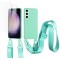 Husa Vrupin cu curea umar pentru Samsung Galaxy S23+ si 2 folii ecran sticla securizata, verde - RESIGILAT