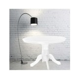 Masa living si bucatarie KL Livia, cadru lemn masiv, MDF Furniruit, 4 persoane, 103x76 cm, Alb
