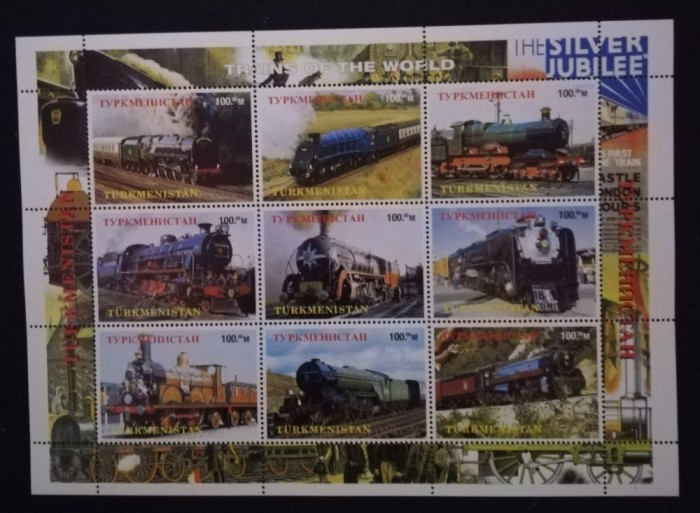 TURKMENISTAN- LOCOMOTIVE CU ABURI-1 COALA MICA-(9V)-MNH**-TU PLR 50